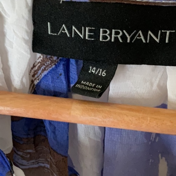 Lane Bryant floral watercolor, crinkle design,sheer, popover blouse SZ 14/16 - Picture 3 of 5